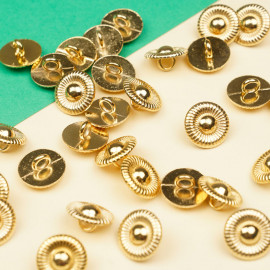 Bouton métal or jaune soleil aztèque 13 mm  - pretty mercerie - mercerie en ligne