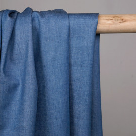 TISSU COTON IMPRIMÉ ANCRE BLEU & BLANC X 10CM