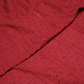 Tissu coton plumetis et bandes brodées rouge tango  - pretty mercerie - mercerie en ligne