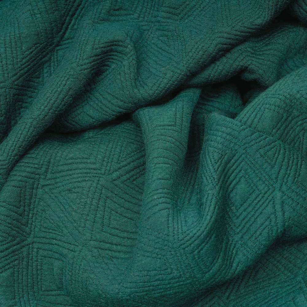 Tissu matelassé vert émeraude motif déstructuré - mercerie en ligne - pretty mercerie