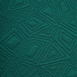 Tissu matelassé vert émeraude motif déstructuré - mercerie en ligne - pretty mercerie