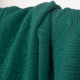 Tissu matelassé vert émeraude motif déstructuré - mercerie en ligne - pretty mercerie